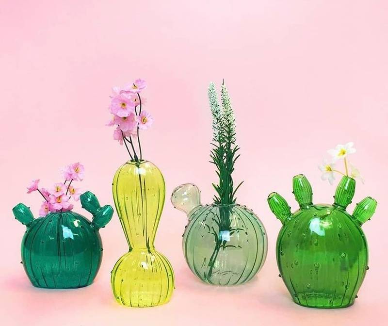 Cactus vase Apple green