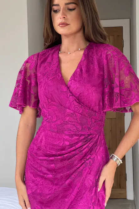 Hovedbilde fuchia asym dress