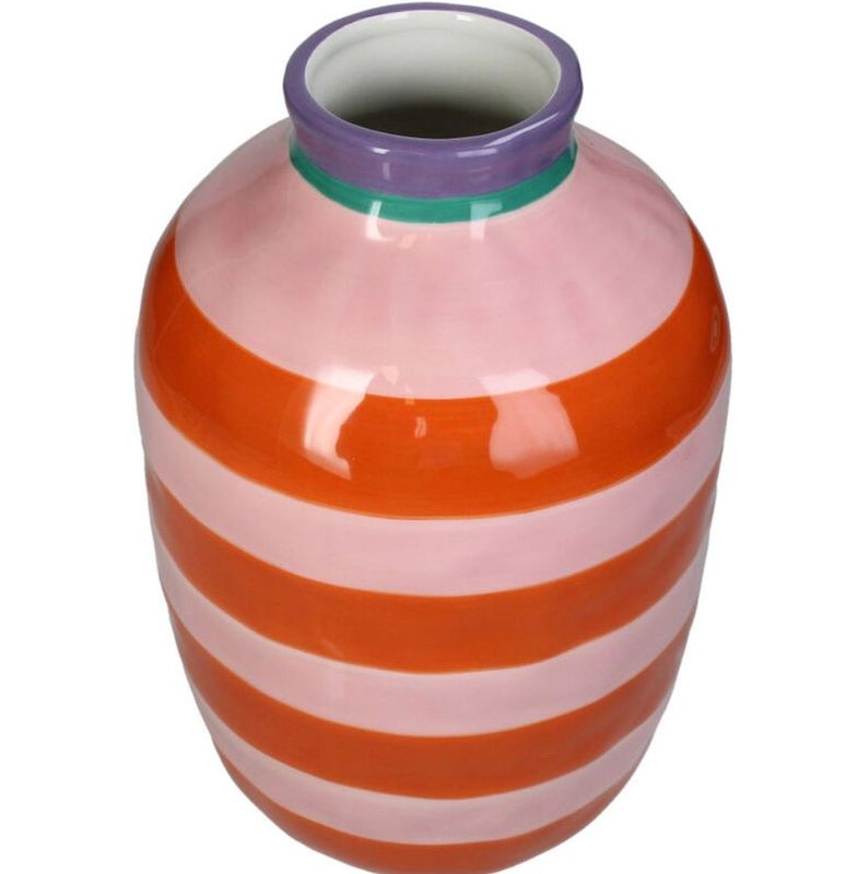 Vase Stripe Dolomite Multi 17.6x17.6x26.4cm