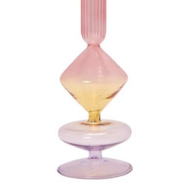 Hovedbilde Glass candleholder purple yellow pink