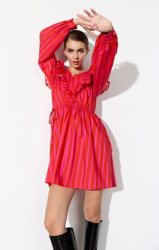 Lucinda dress red stripe