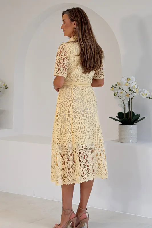 Yellow lace dress