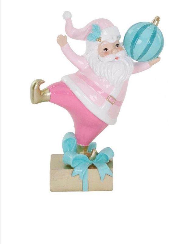 SANTA PLAYING W/BALL blue