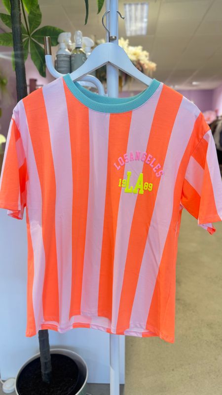rose orange stripe shirt