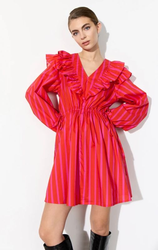Lucinda dress red stripe