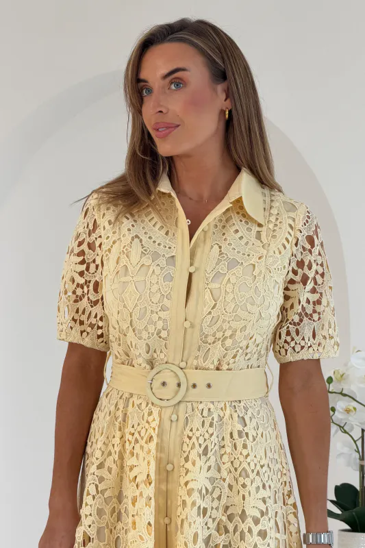 Yellow lace dress