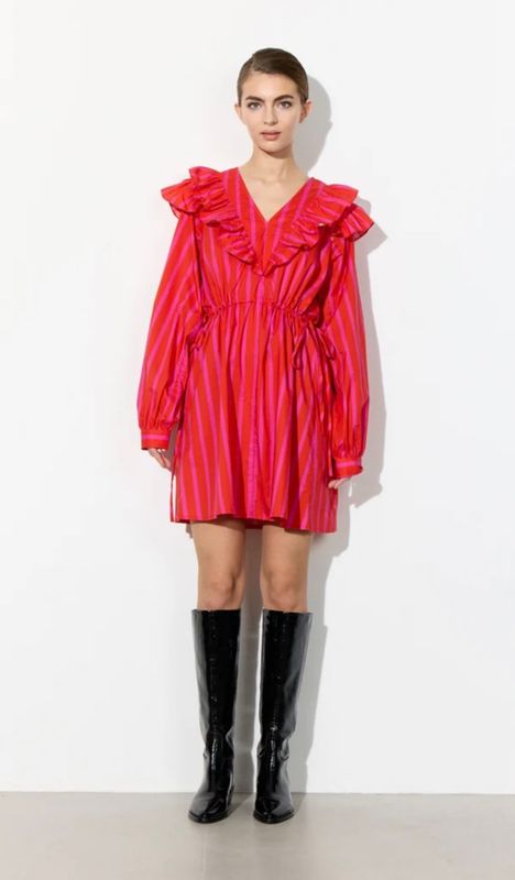 Lucinda dress red stripe