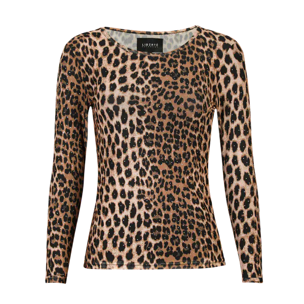 Hovedbilde Mesh top Brown med strass leo