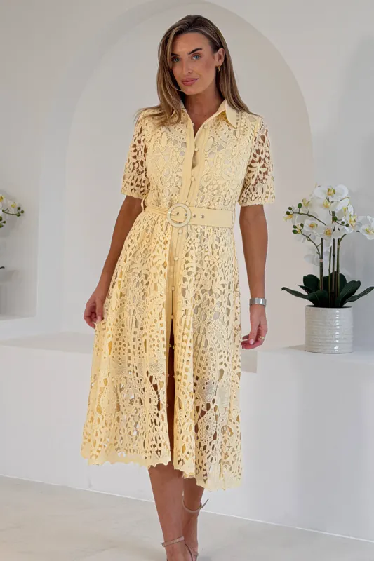 Yellow lace dress
